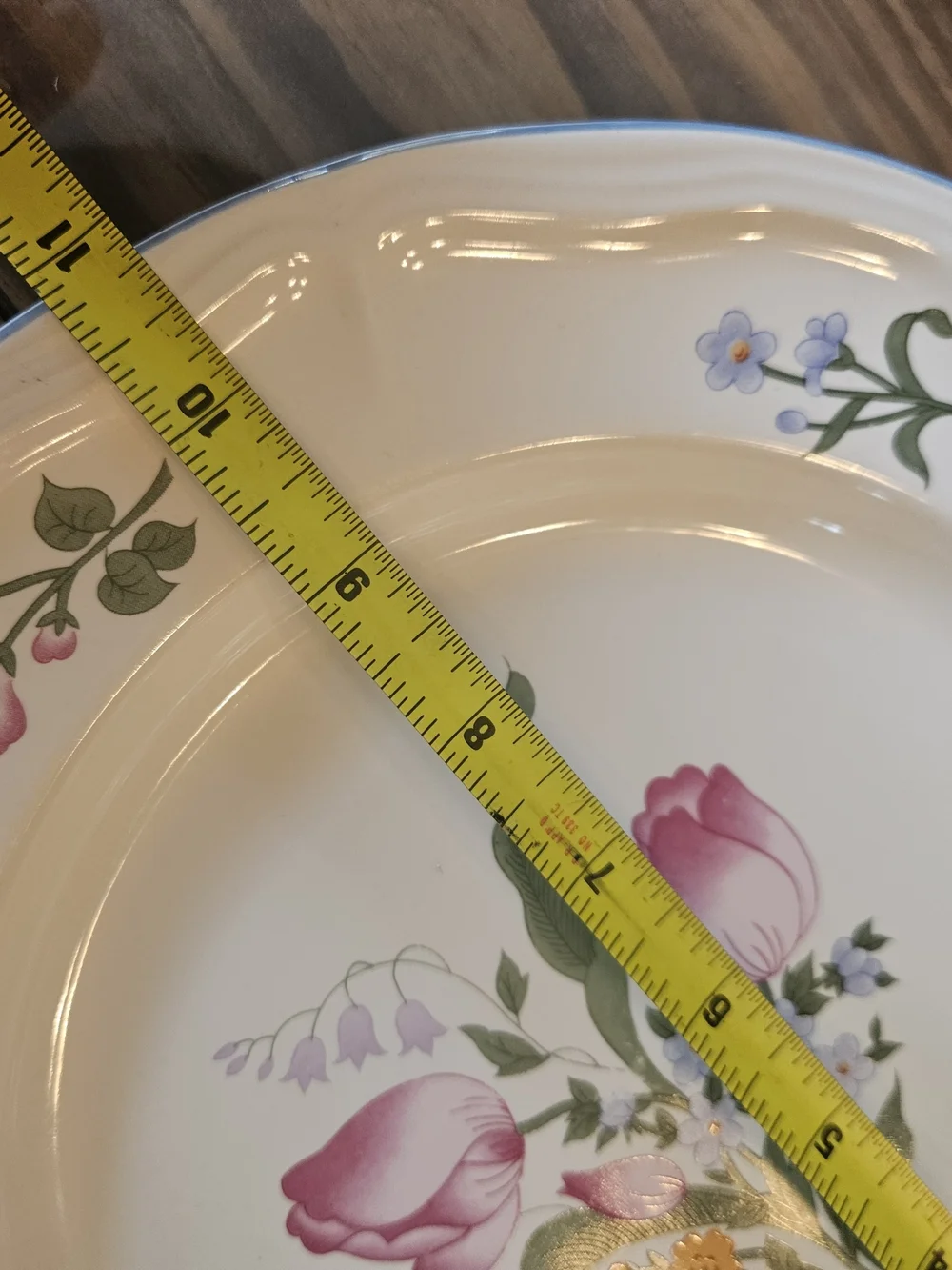 Floral Butterfly China Plate Set – 1 Large 12